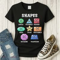 Shapes Pre K Kindergarten Teacher Back To School Gift Women's T-Shirt thumb 3
