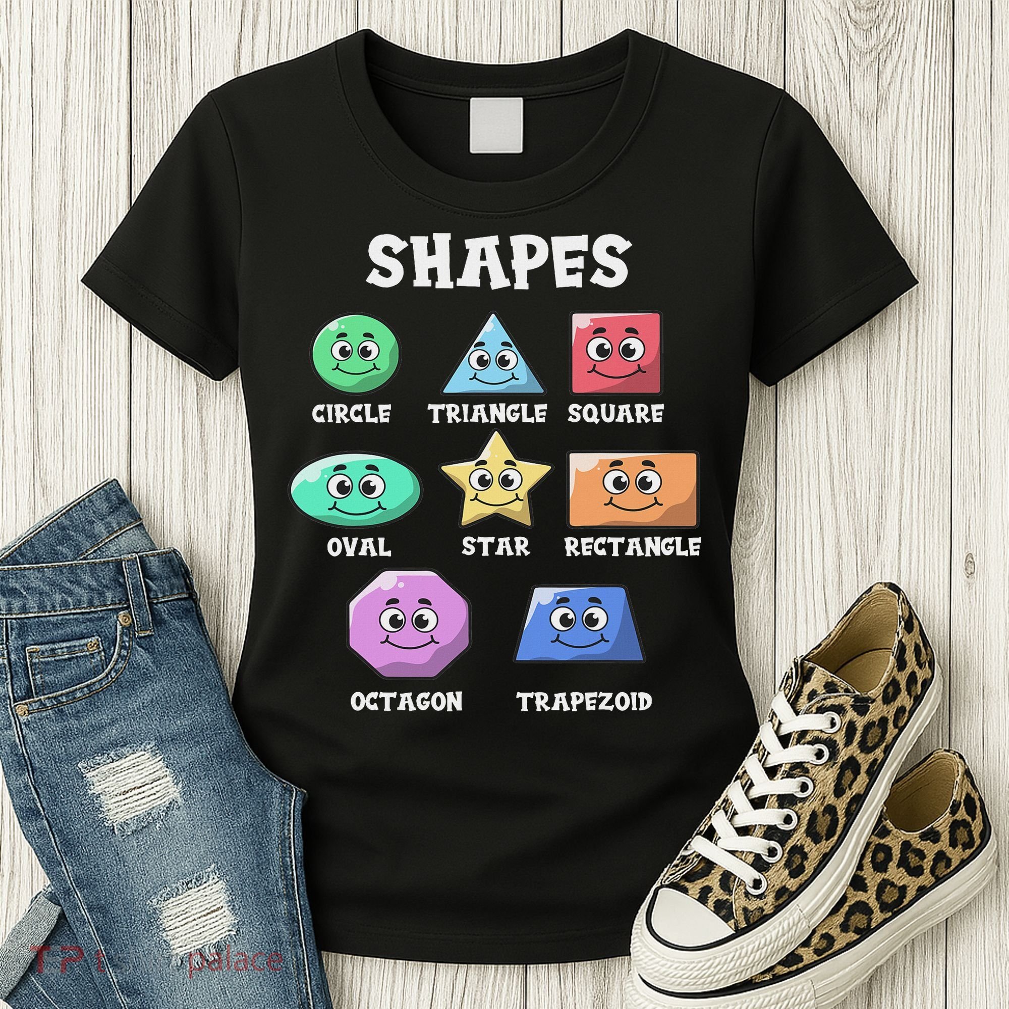 Shapes Pre K Kindergarten Teacher Back To School Gift Women's T-Shirt