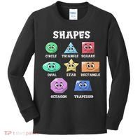 Shapes Pre K Kindergarten Teacher Back To School Gift Kids Long Sleeve Shirt thumb 0