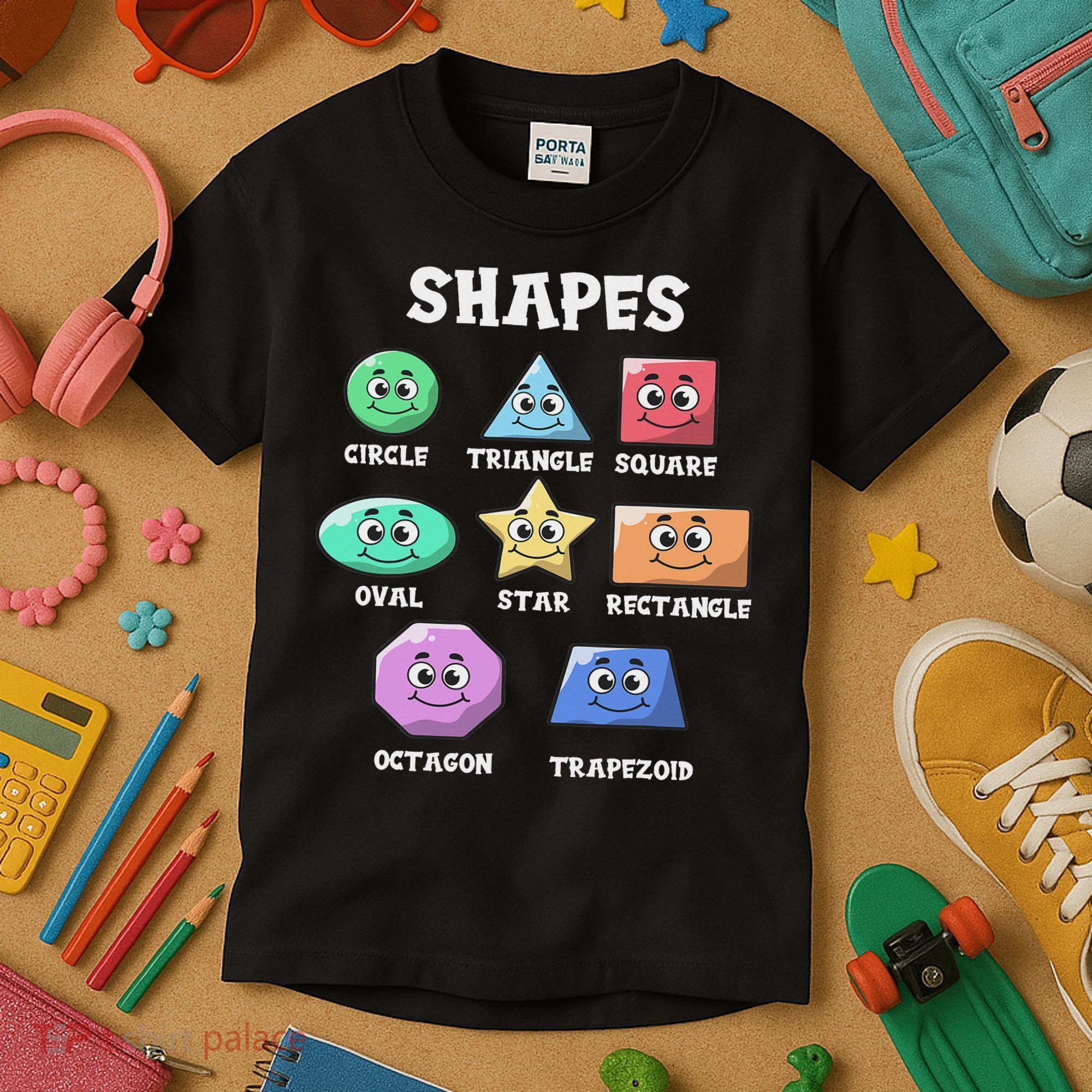 Shapes Pre K Kindergarten Teacher Back To School Gift Kids T-Shirt