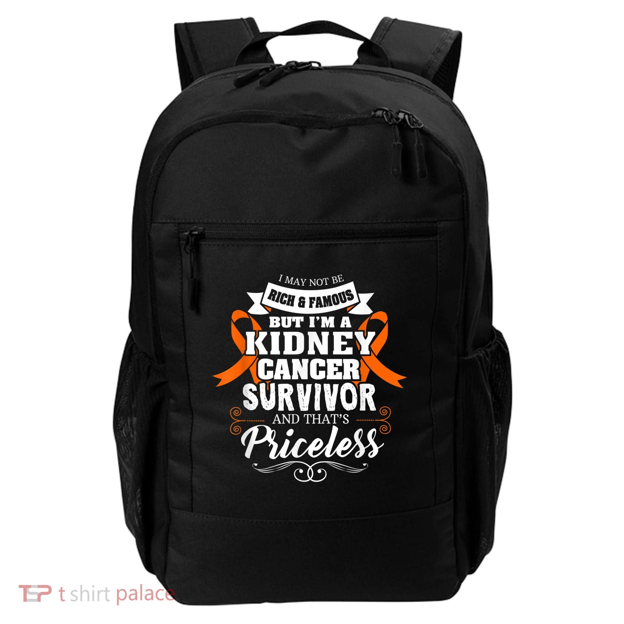 Survivor Priceless Kidney Cancer Awareness Ribbon Backpack