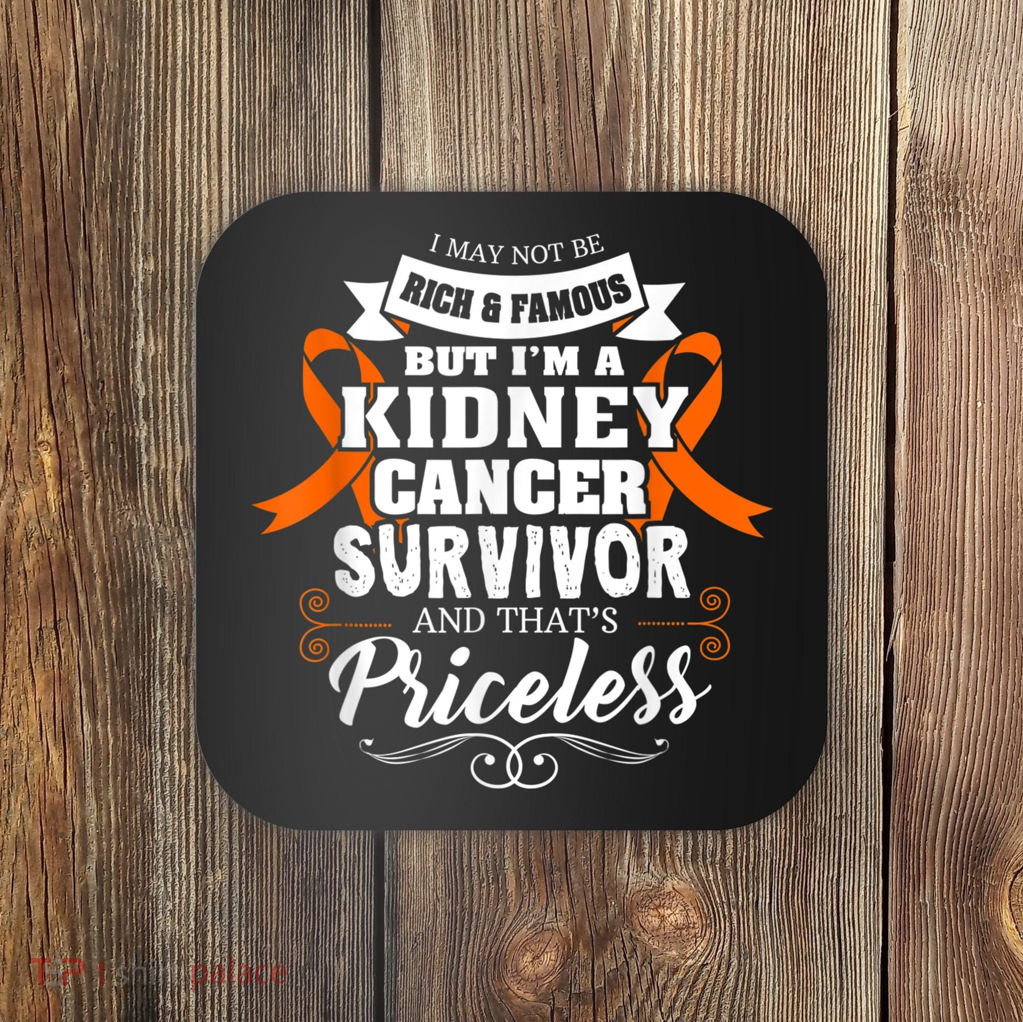 Survivor Priceless Kidney Cancer Awareness Ribbon Coaster