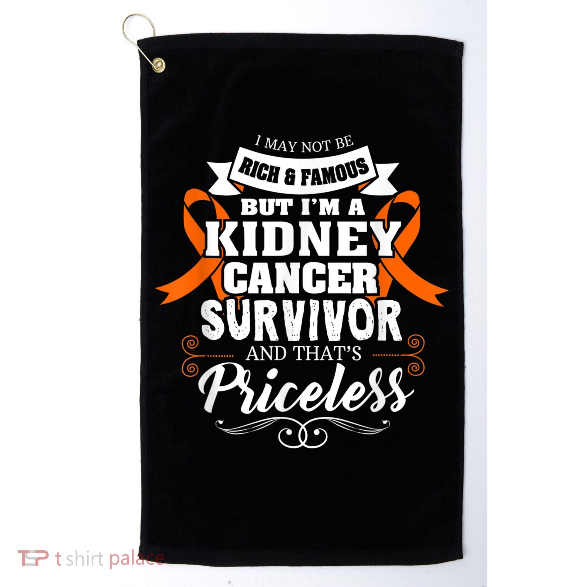 Survivor Priceless Kidney Cancer Awareness Ribbon Golf Towel