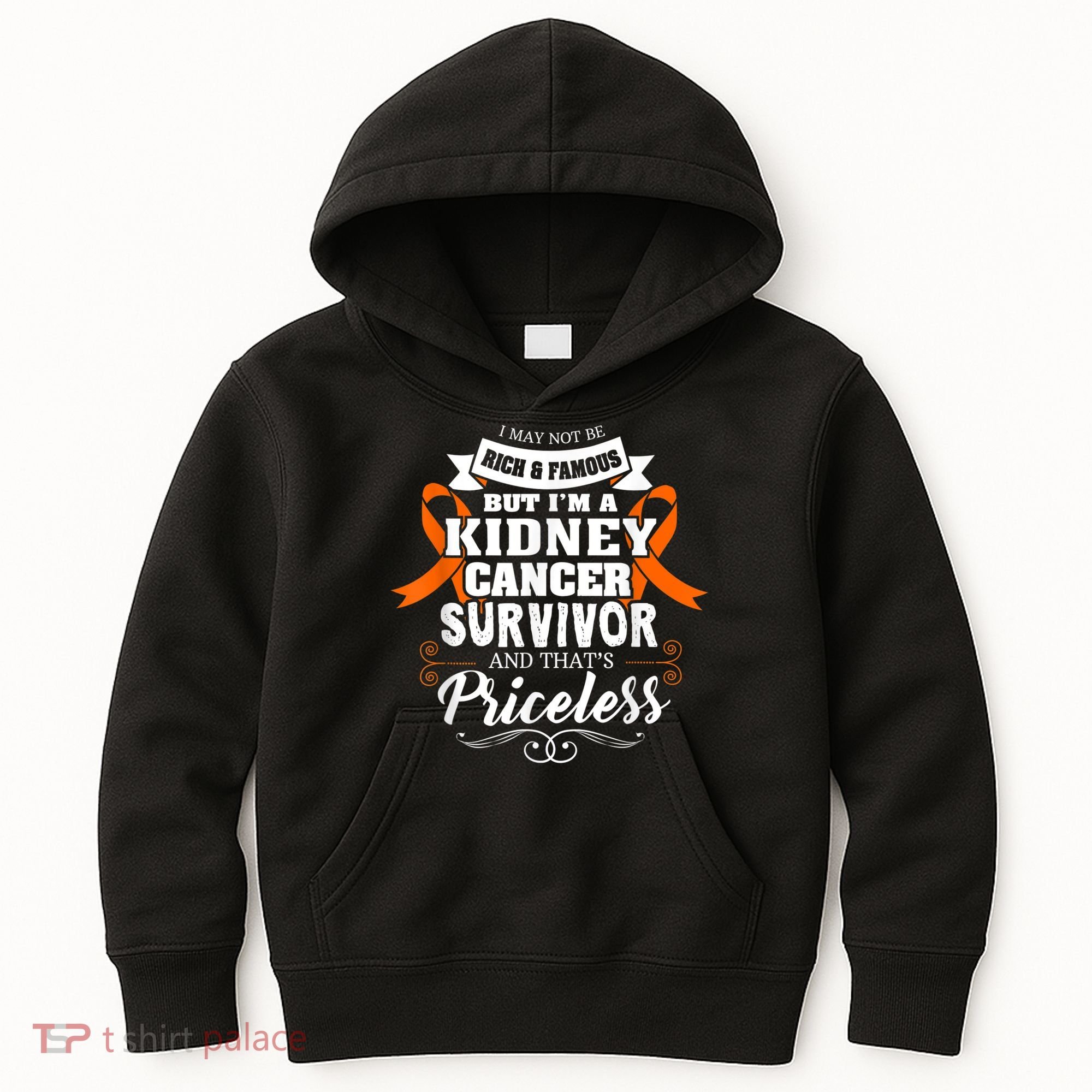 Survivor Priceless Kidney Cancer Awareness Ribbon Kids Hoodie