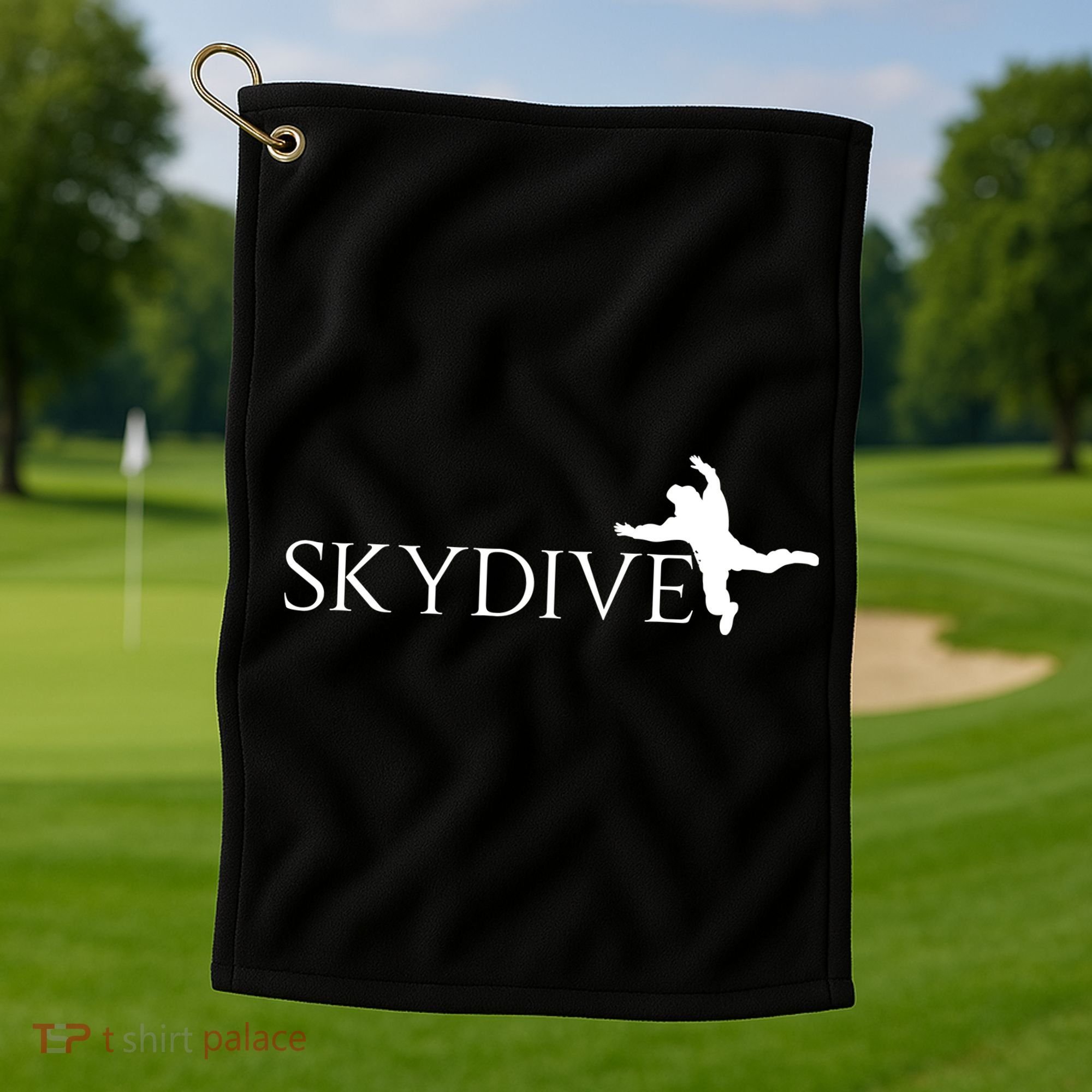 Skydive Parachuting Logo Golf Towel