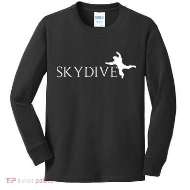 Skydive Parachuting Logo Kids Long Sleeve Shirt
