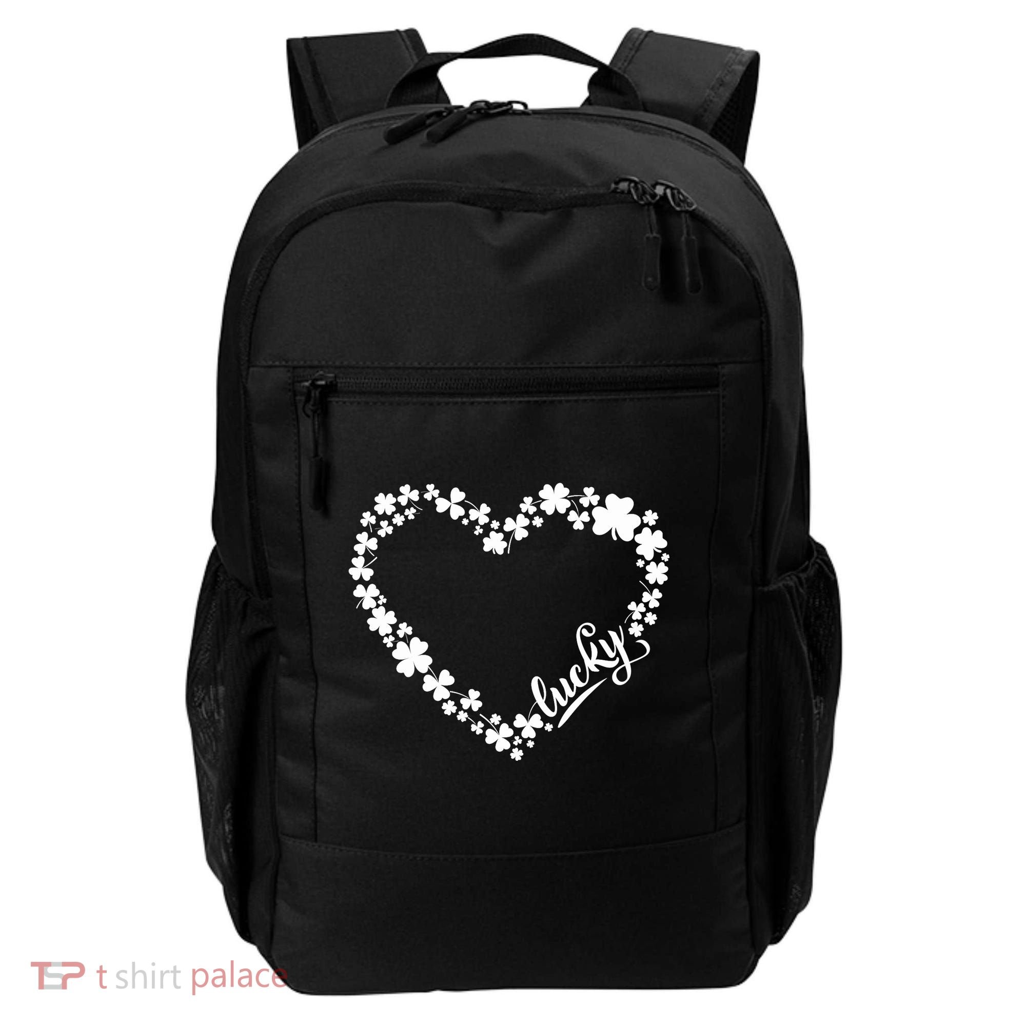 St. Patrick Lucky Clover Heart Shamrock Lucky Backpack