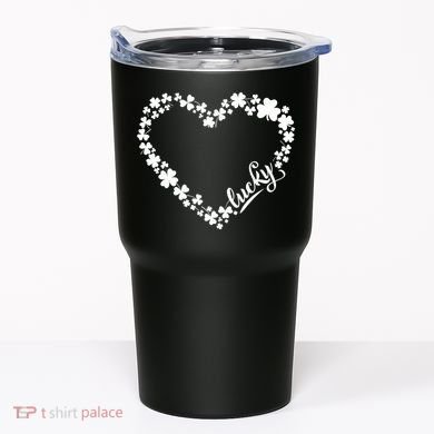 St. Patrick Lucky Clover Heart Shamrock Lucky Tumbler