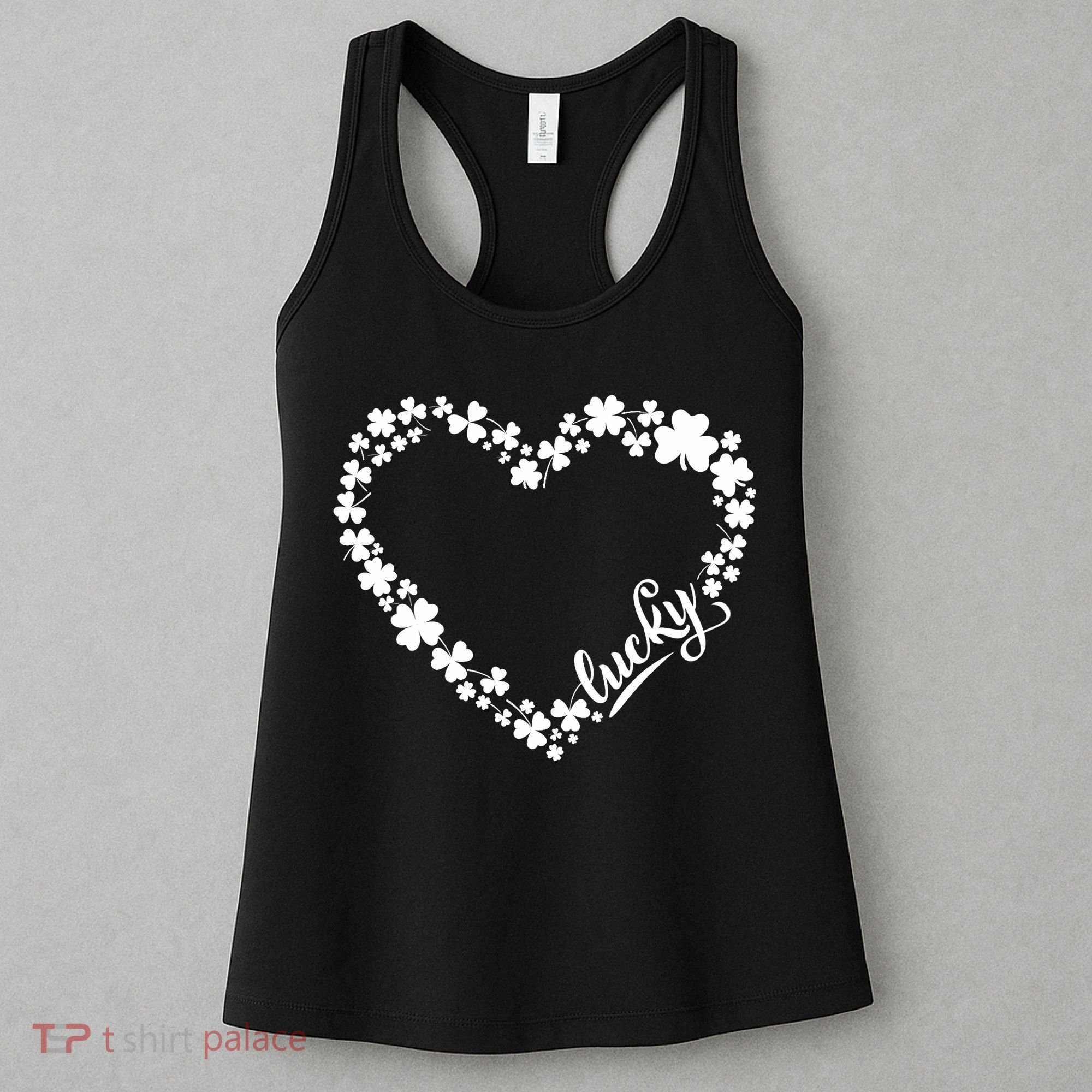 St. Patrick Lucky Clover Heart Shamrock Lucky Women's Tank Top