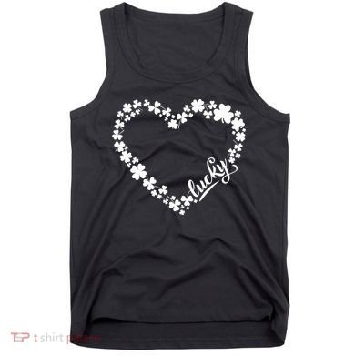 St. Patrick Lucky Clover Heart Shamrock Lucky Tank Top