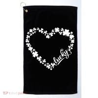 St. Patrick Lucky Clover Heart Shamrock Lucky Golf Towel thumb 0