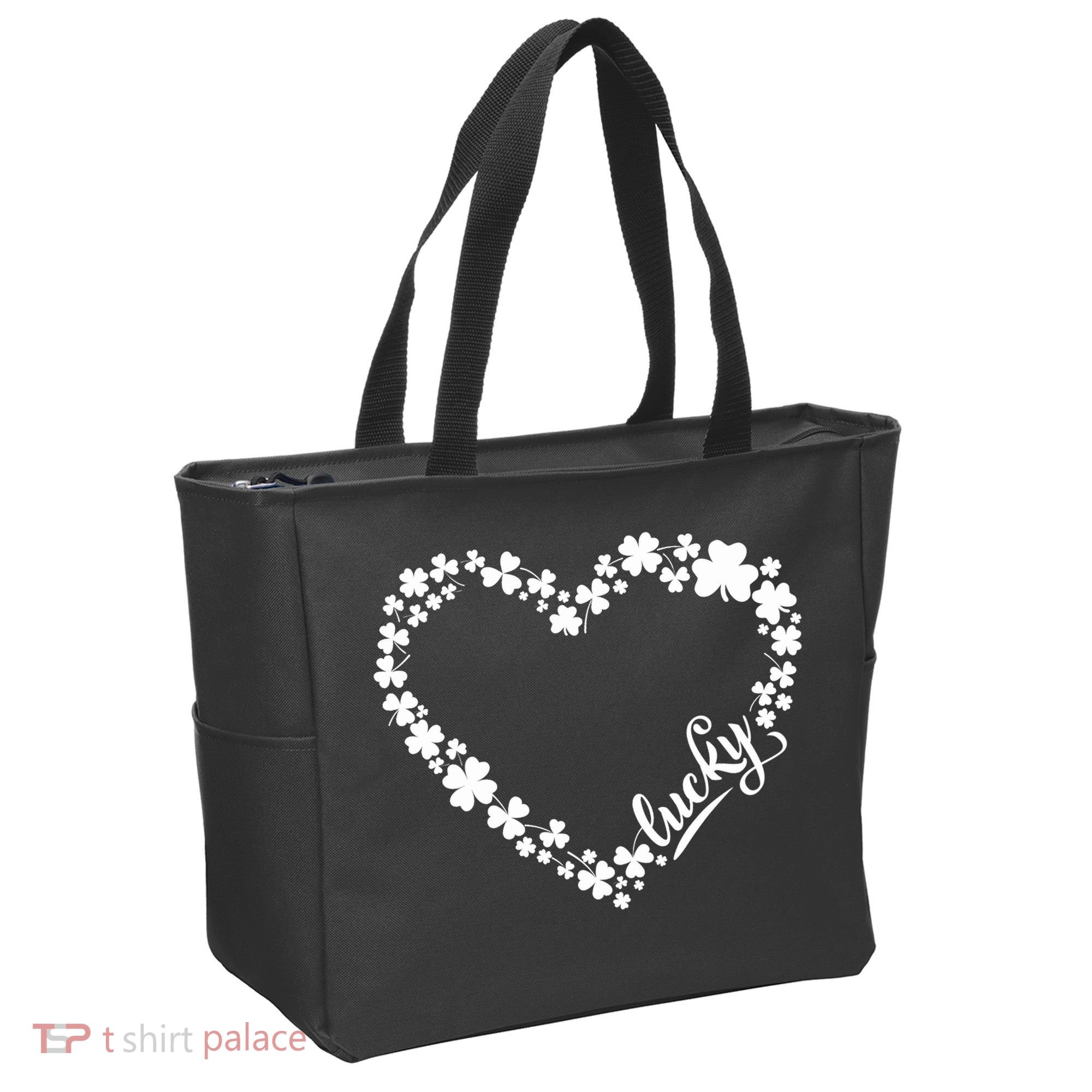 St. Patrick Lucky Clover Heart Shamrock Lucky Tote Bag