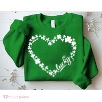 St. Patrick Lucky Clover Heart Shamrock Lucky Sweatshirt thumb 2