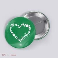 St. Patrick Lucky Clover Heart Shamrock Lucky Button thumb 0