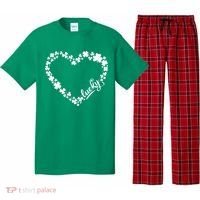 St. Patrick Lucky Clover Heart Shamrock Lucky Pajama Set thumb 0