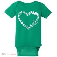 St. Patrick Lucky Clover Heart Shamrock Lucky Baby Bodysuit thumb 0