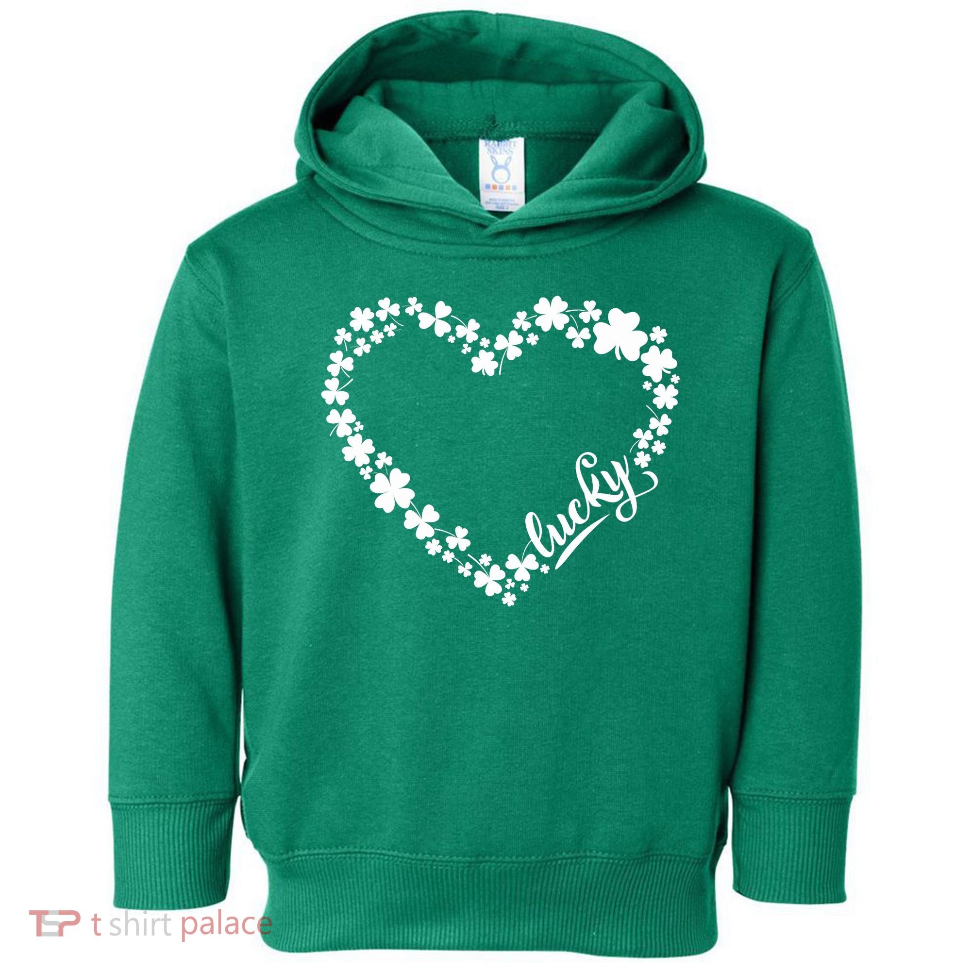 St. Patrick Lucky Clover Heart Shamrock Lucky Toddler Hoodie