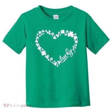St. Patrick Lucky Clover Heart Shamrock Lucky Toddler T-Shirt