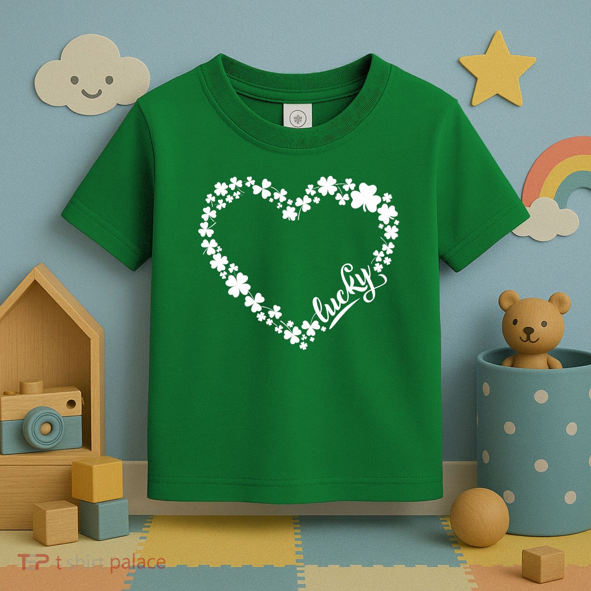 St. Patrick Lucky Clover Heart Shamrock Lucky Toddler T-Shirt