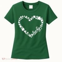St. Patrick Lucky Clover Heart Shamrock Lucky Women's T-Shirt thumb 0