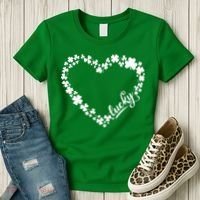 St. Patrick Lucky Clover Heart Shamrock Lucky Women's T-Shirt thumb 3
