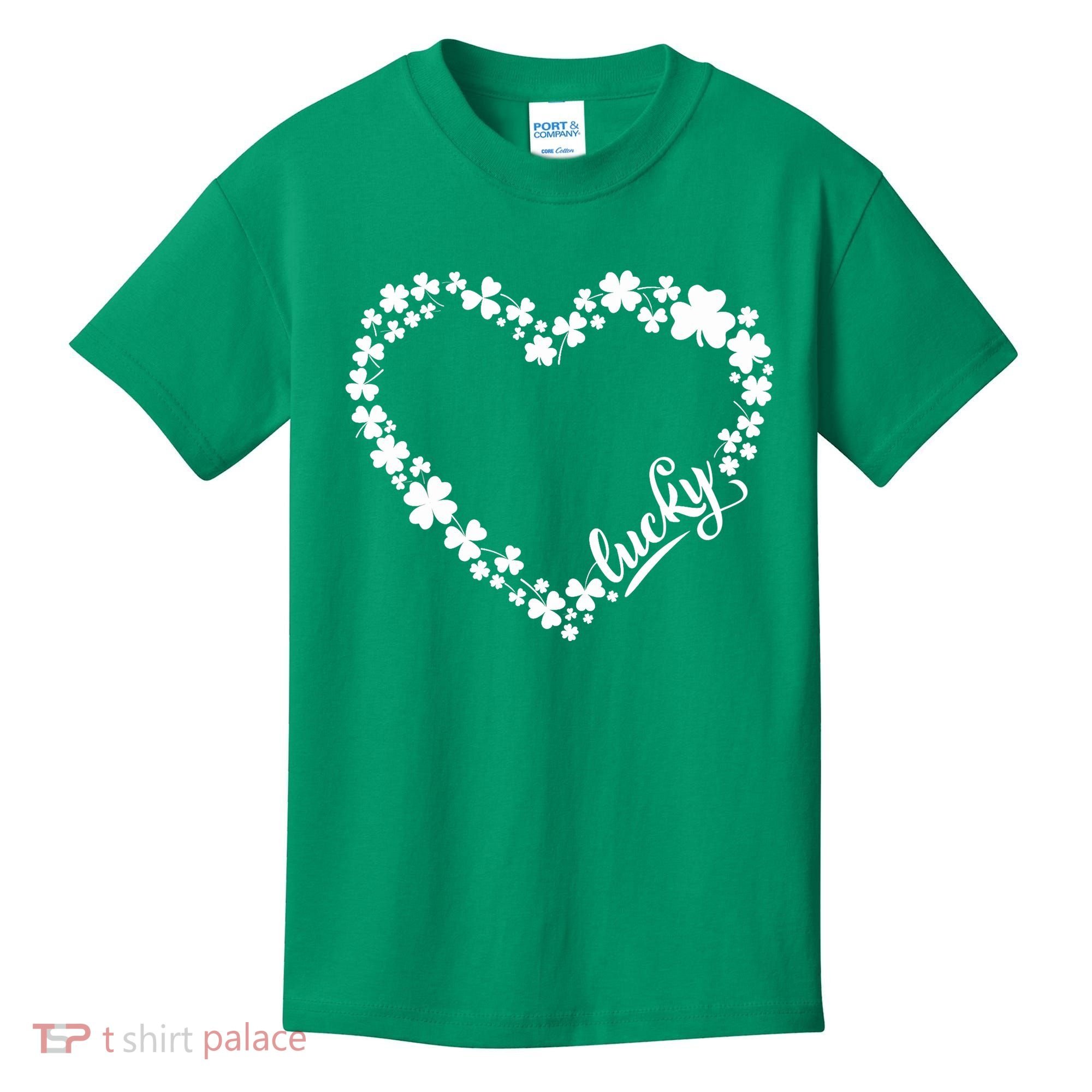 St. Patrick Lucky Clover Heart Shamrock Lucky Kids T-Shirt