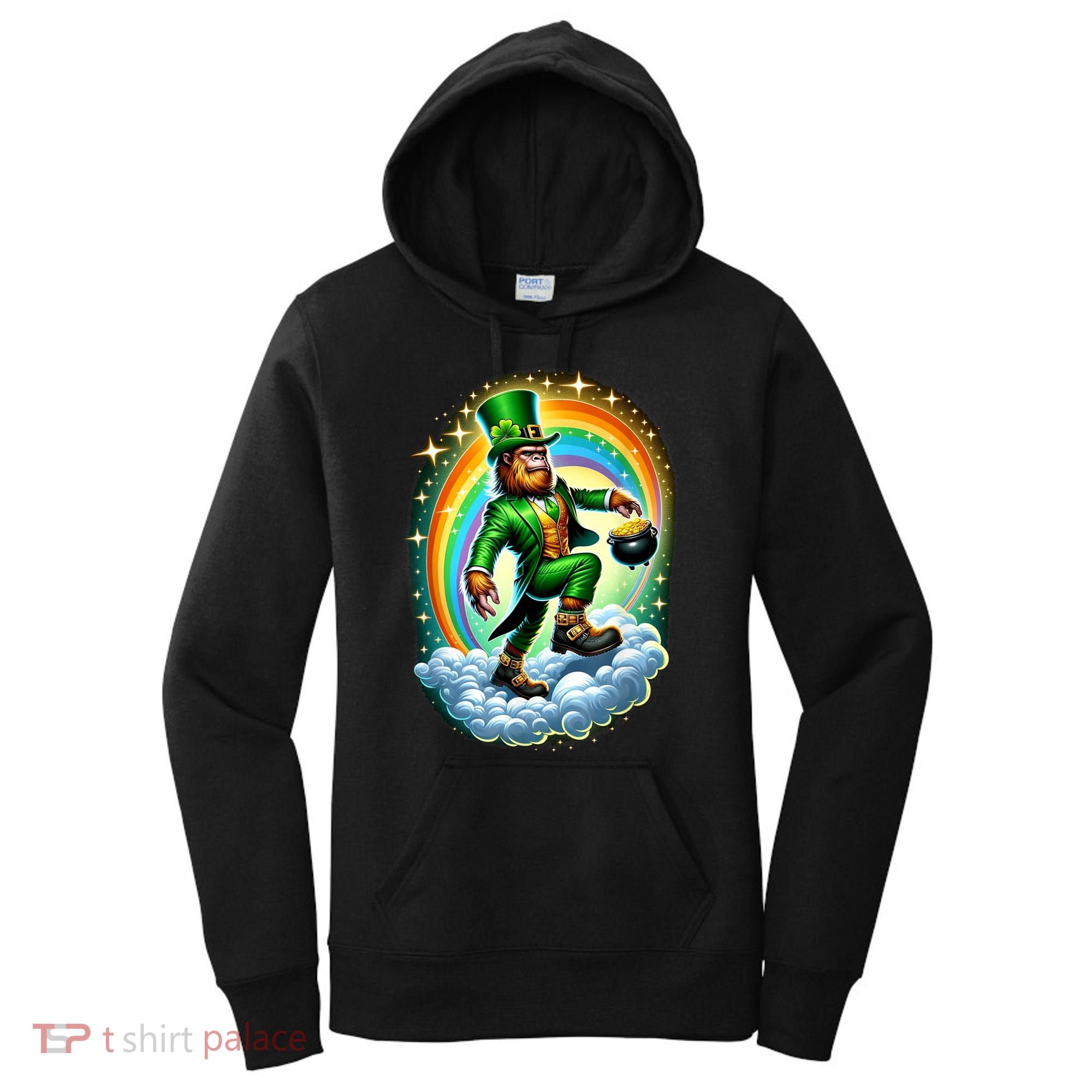St Paddy Lucky St Patricks Day Bigfoot Women's Hoodie