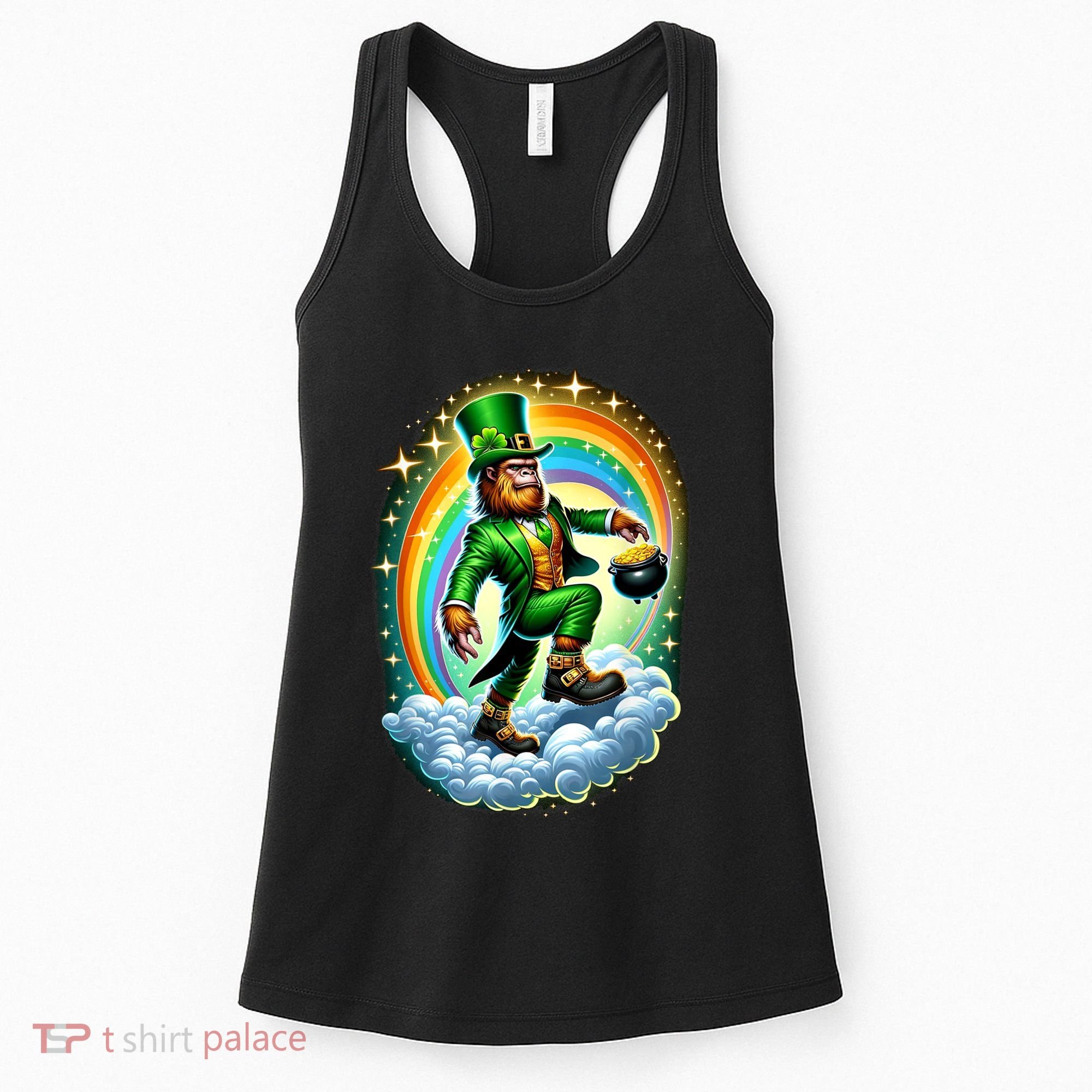 St Paddy Lucky St Patricks Day Bigfoot Women's Tank Top