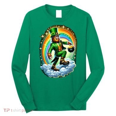St Paddy Lucky St Patricks Day Bigfoot Long Sleeve Shirt