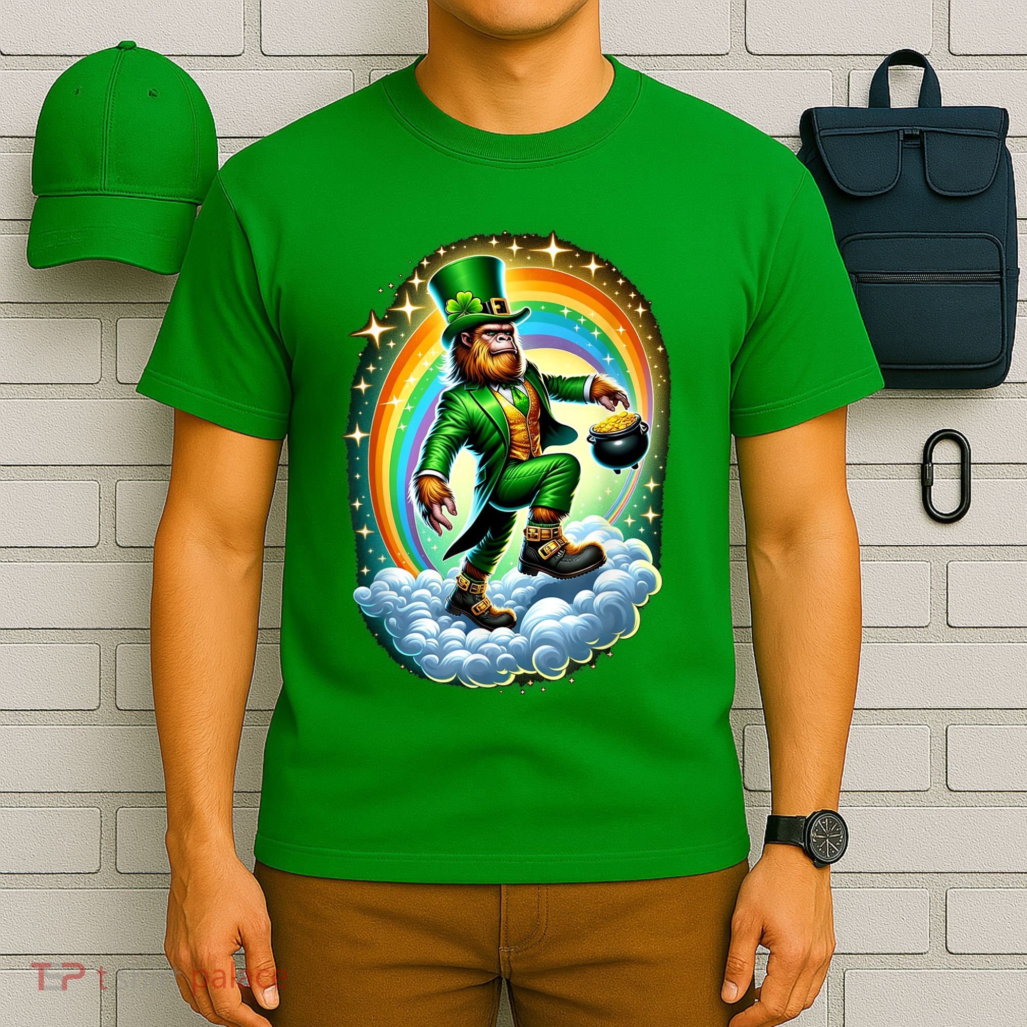 St Paddy Lucky St Patricks Day Bigfoot T-Shirt