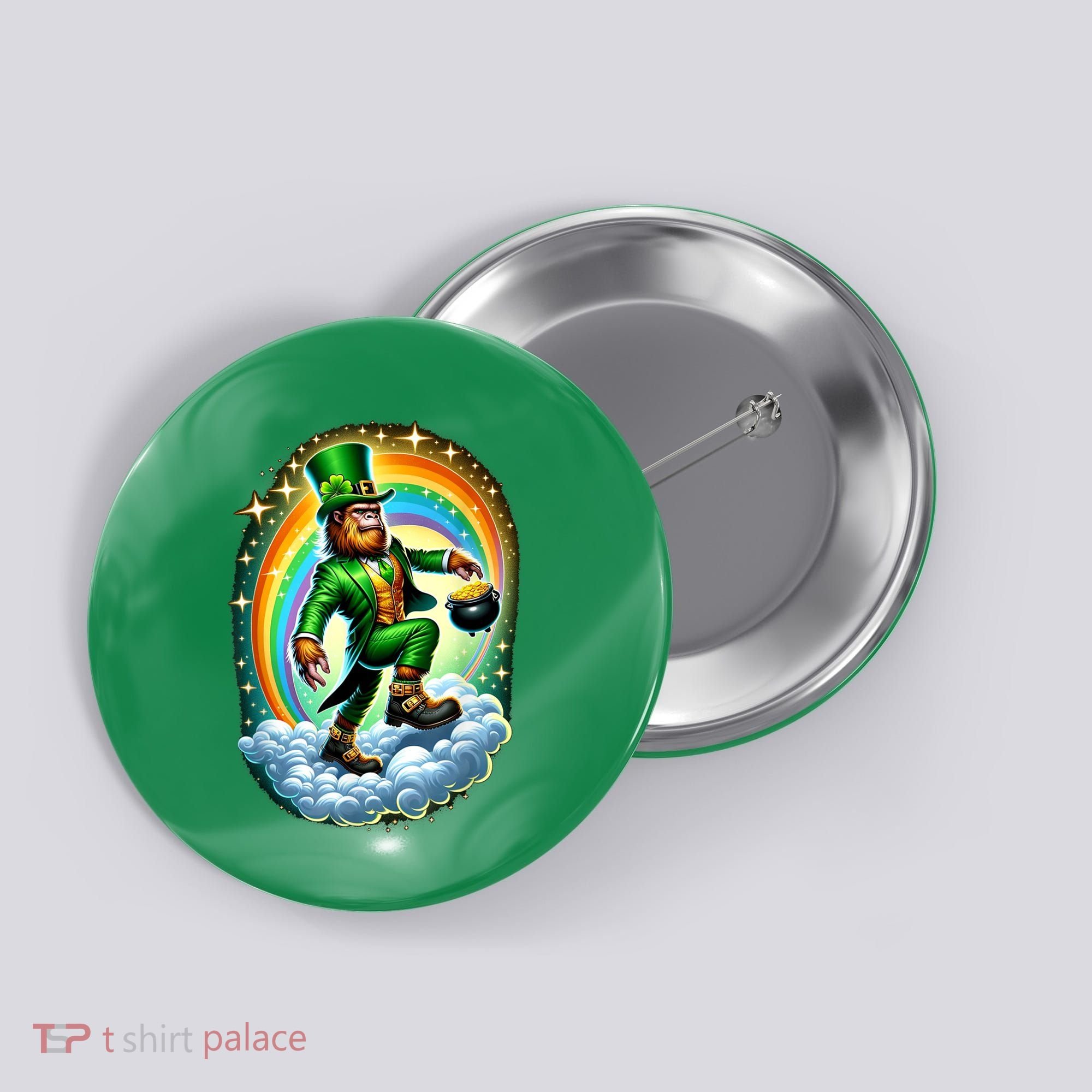 St Paddy Lucky St Patricks Day Bigfoot Button