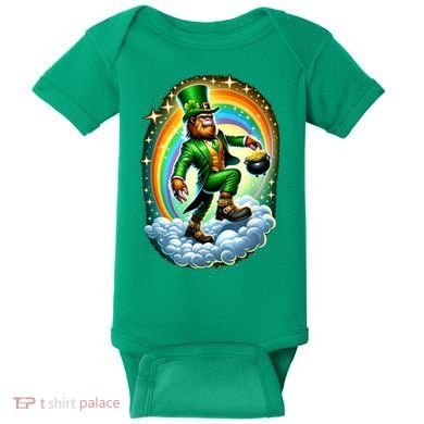 St Paddy Lucky St Patricks Day Bigfoot Baby Bodysuit