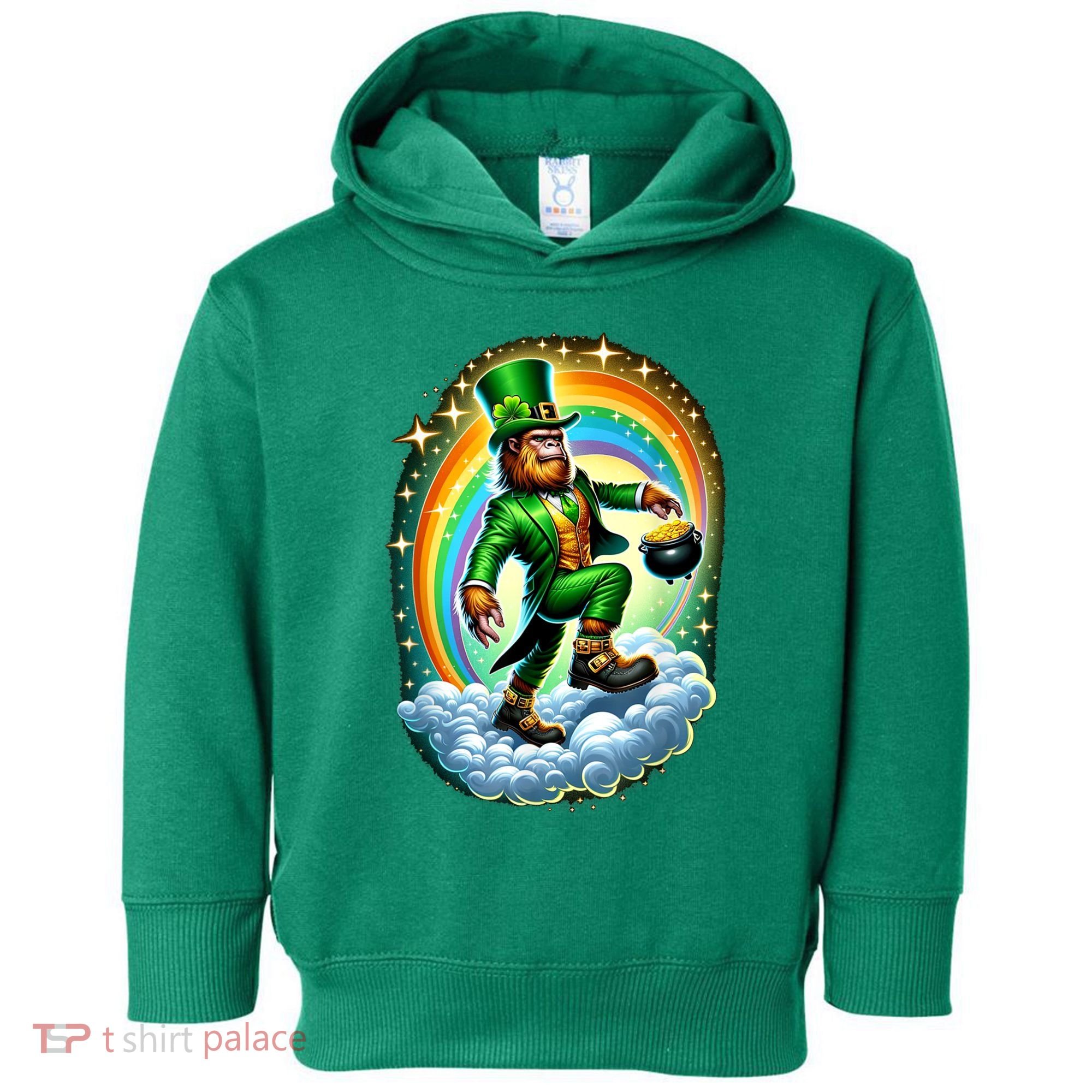 St Paddy Lucky St Patricks Day Bigfoot Toddler Hoodie