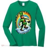 St Paddy Lucky St Patricks Day Bigfoot Women's Long Sleeve Shirt thumb 0