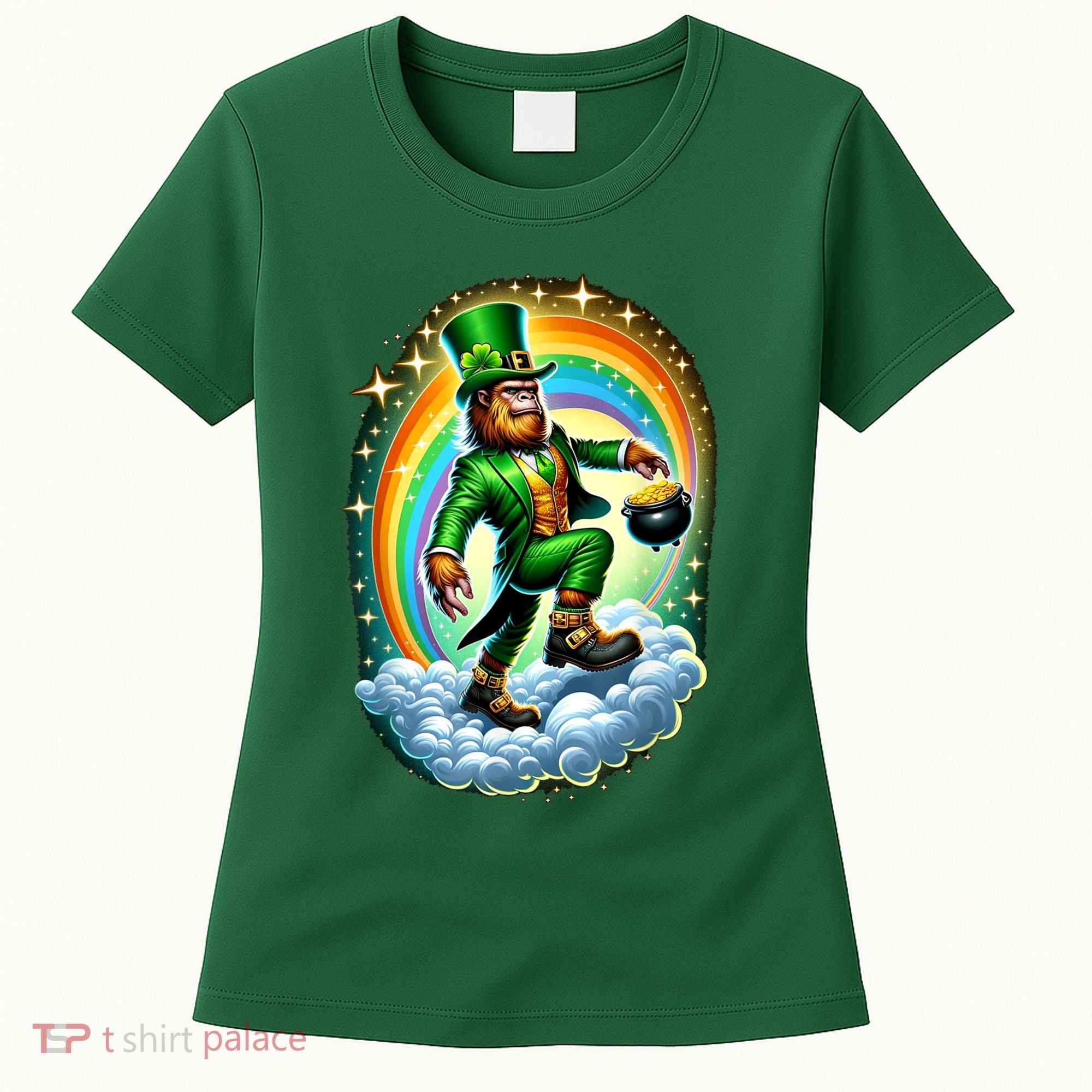 St Paddy Lucky St Patricks Day Bigfoot Women's T-Shirt