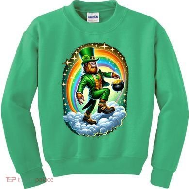 St Paddy Lucky St Patricks Day Bigfoot Kids Sweatshirt