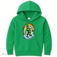 St Paddy Lucky St Patricks Day Bigfoot Kids Hoodie thumb 0