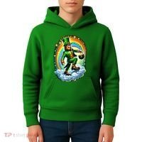 St Paddy Lucky St Patricks Day Bigfoot Kids Hoodie thumb 4