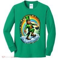 St Paddy Lucky St Patricks Day Bigfoot Kids Long Sleeve Shirt thumb 0