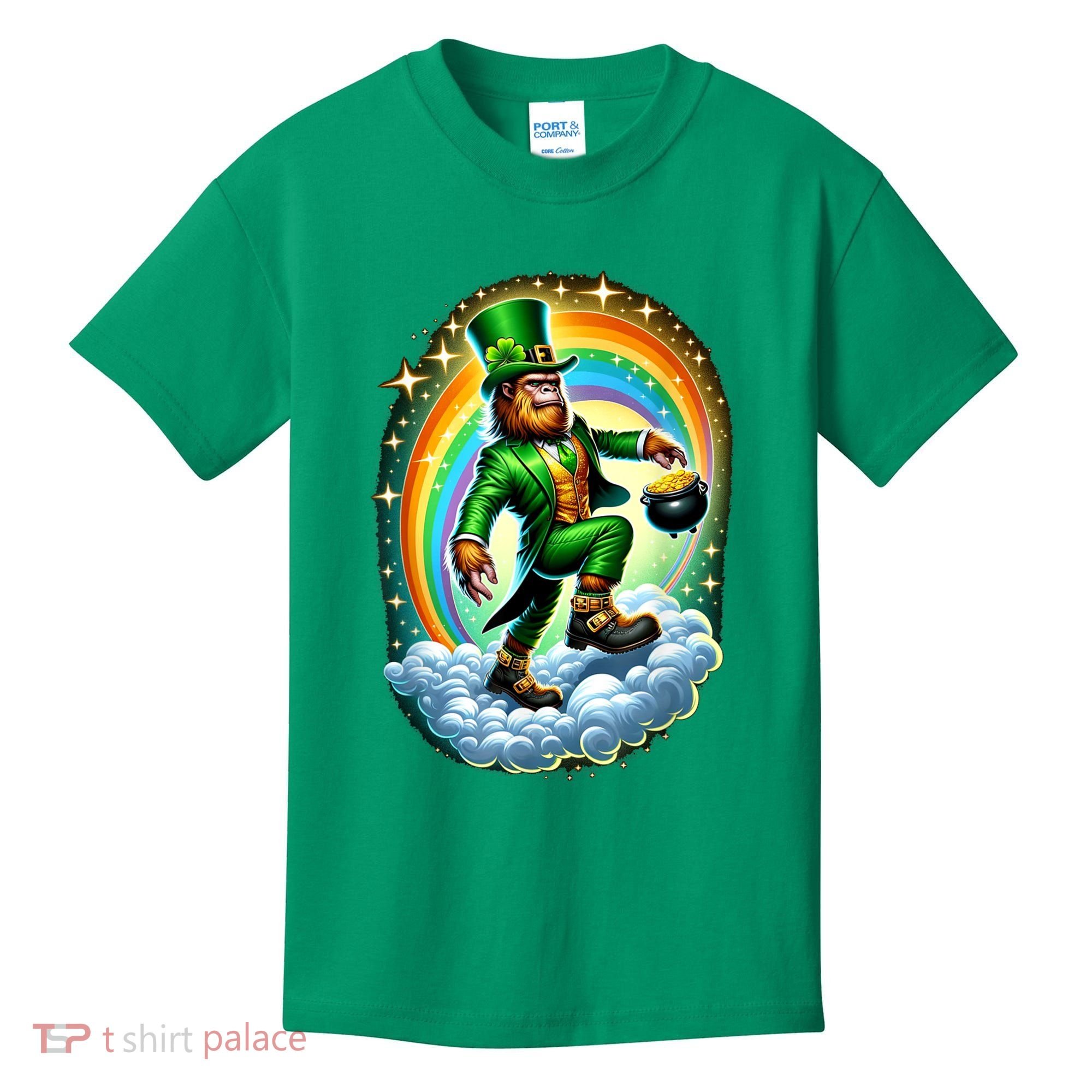 St Paddy Lucky St Patricks Day Bigfoot Kids T-Shirt