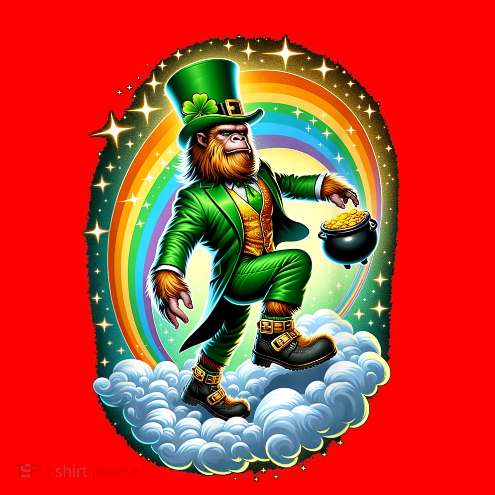 St Paddy Lucky St Patricks Day Bigfoot Santa Hat