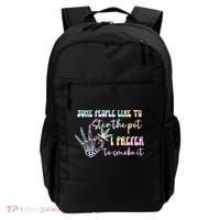 Some People Like To Stir The Pot I Prefer To Smoke I Tie Dye Pullover Hoodie Backpack thumb 0