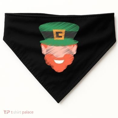 St Patrick Leprechaun Head USA-Made Doggie Bandana