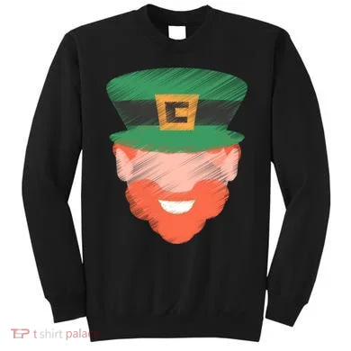 St Patrick Leprechaun Head Sweatshirt