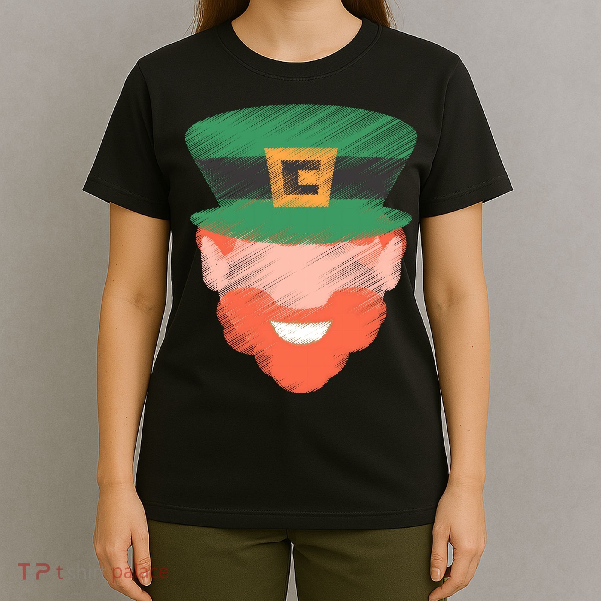 St Patrick Leprechaun Head T-Shirt