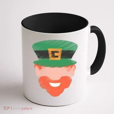 St Patrick Leprechaun Head Coffee Mug back