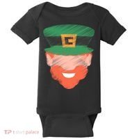 St Patrick Leprechaun Head Baby Bodysuit thumb 0