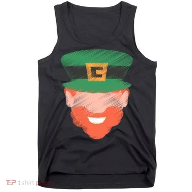 St Patrick Leprechaun Head Tank Top