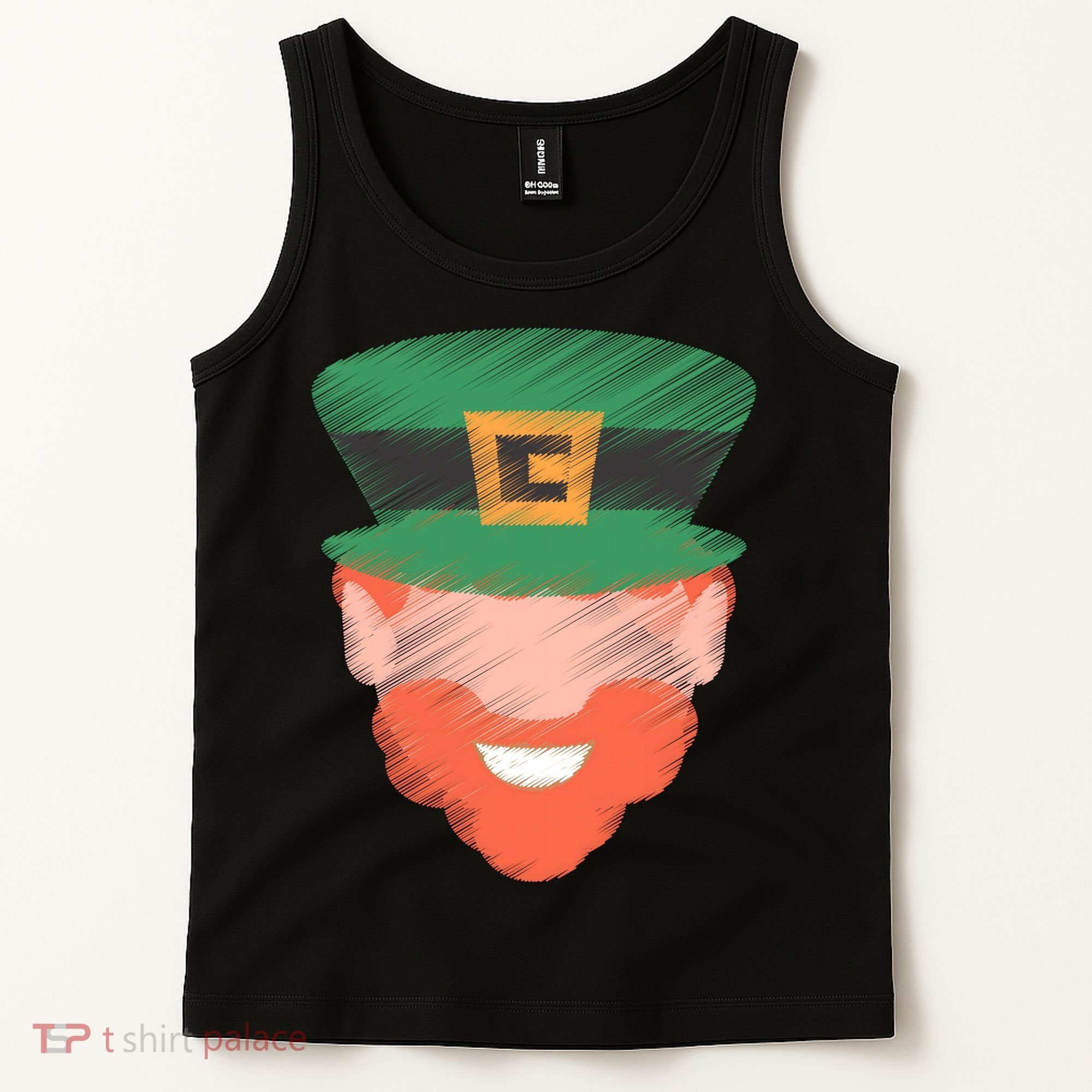 St Patrick Leprechaun Head Tank Top