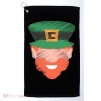 St Patrick Leprechaun Head Golf Towel thumb 0